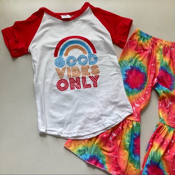 Good Vibes Only Cute tie dye pants set - Picture 6 of 7